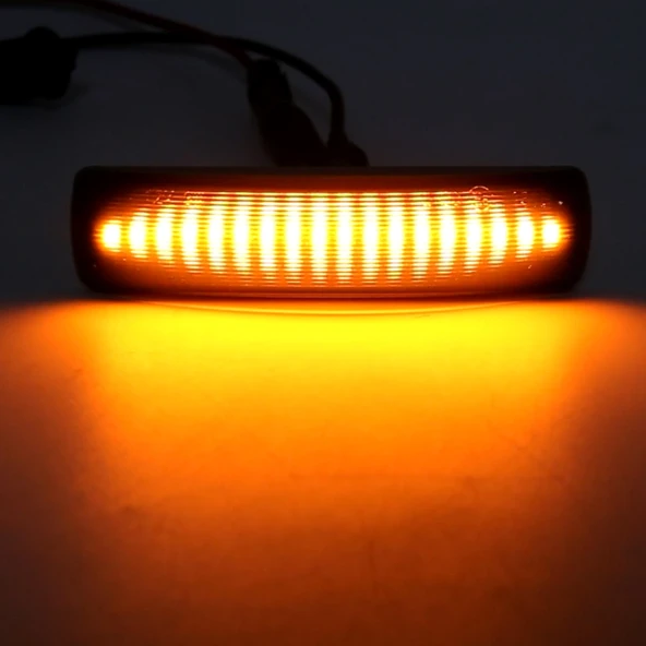 Land Rover Uyumlu 2'li Araç LED Dinamik Sinyal Yan Lambası Siyah Amber Işık DC12V 3W - 6