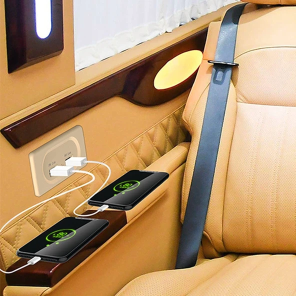 4.8A Kısa Kablo Çift USB Araç Şarj Cihazı RV Otobüs Modifiye - 7
