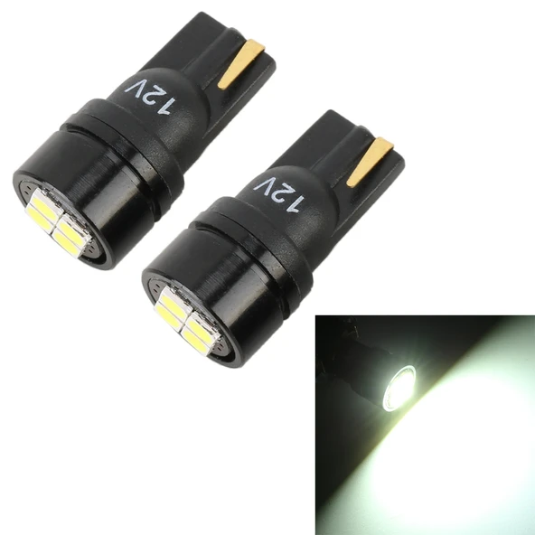 2 Adet T10 DC12V 1.8W 6000K 140LM 4 LED SMD-3030 Araç Plaka Lambası