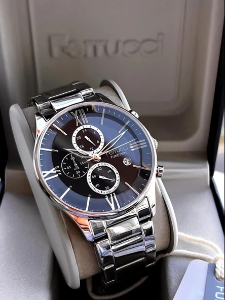 Ferrucci 2 Yıl Garantili Çelik Kordon İç Kadran Özellikleri Aktif 3 Atm Erkek Kol Saati EF.14079.04 - Resim 6