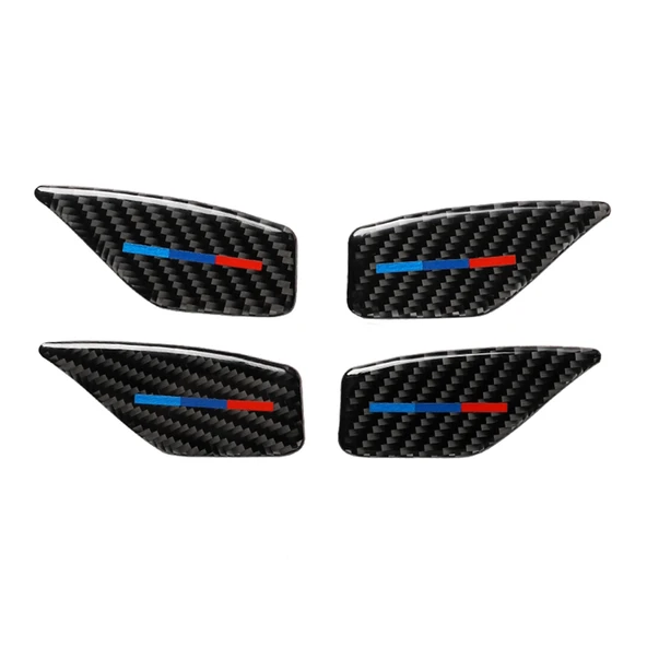 BMW 5 Serisi G38 528Li 530Li 540Li 2018 Karbon Fiber Kapı İç Kolu Bilek Paneli Dekoratif Sticker 4 Parça - 2