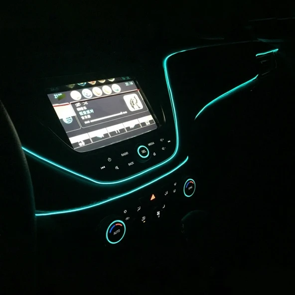 4 Metre Soğuk Mavi Işık Esnek LED Şerit Araba Dekorasyon Işığı - 7
