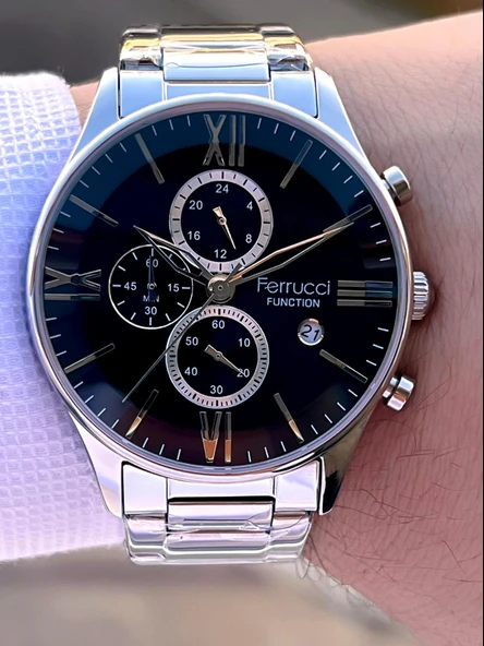 Ferrucci 2 Yıl Garantili Çelik Kordon İç Kadran Özellikleri Aktif 3 Atm Erkek Kol Saati EF.14079.04 - Resim 3