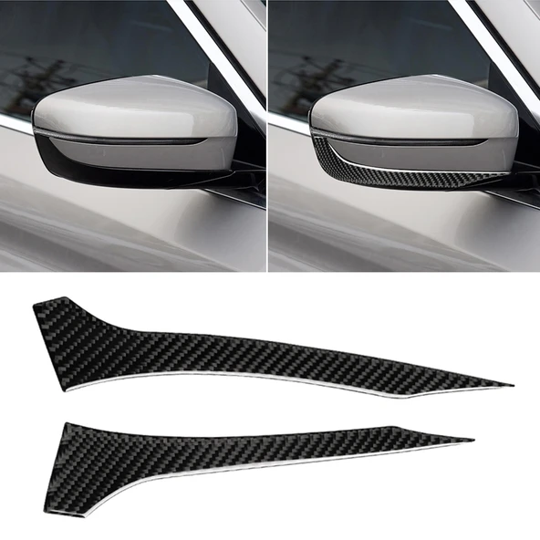 BMW G30 G11 Karbon Fiber Sağ Ayna Koruma Şeridi Lenssiz 2 Parça