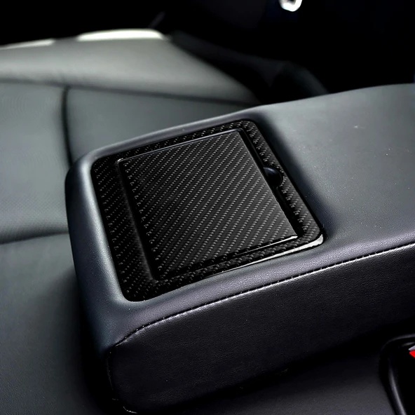 Infiniti Q50 Q60 2014 2020 Arka Su Bardak Tutucu Panel Karbon Fiber Dekoratif Sticker 2'li Set - 6