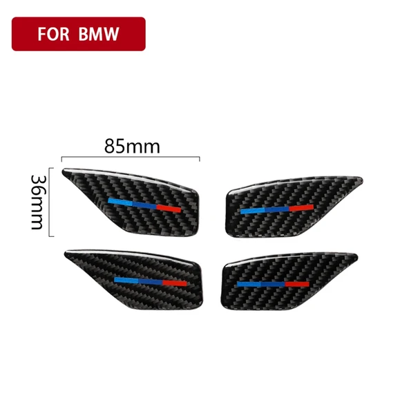 BMW 5 Serisi G38 528Li 530Li 540Li 2018 Karbon Fiber Kapı İç Kolu Bilek Paneli Dekoratif Sticker 4 Parça - 5