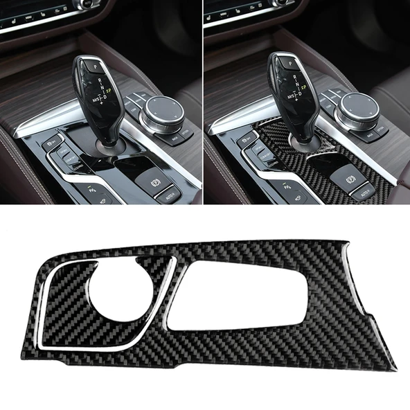 BMW 5 Serisi G38 528Li 530Li 540Li 2018 Sol Direksiyon Karbon Fiber Vites Pozisyon Paneli Dekoratif Sticker