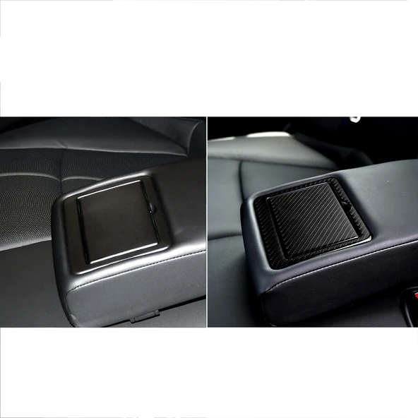 Infiniti Q50 Q60 2014 2020 Arka Su Bardak Tutucu Panel Karbon Fiber Dekoratif Sticker 2'li Set - 7