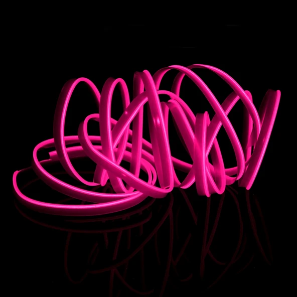4 Metre Soğuk Işık Esnek LED Şerit Işık Araba Dekorasyonu Pembe Işık - 5