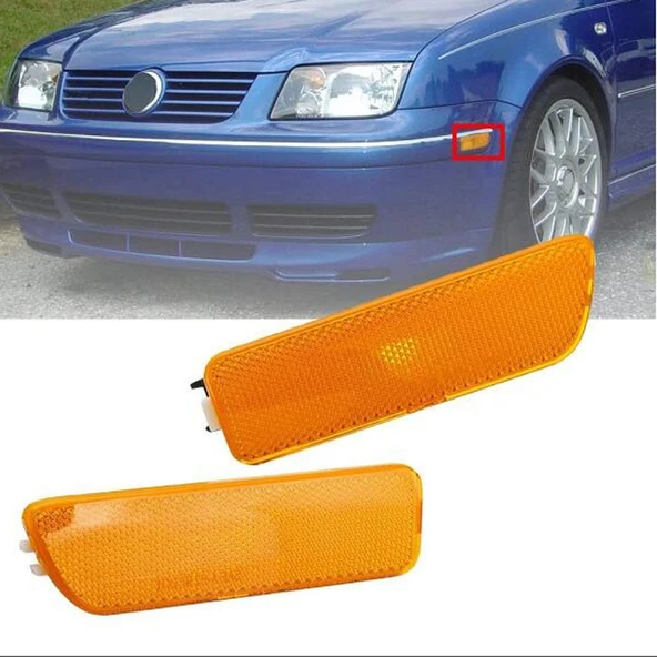 Volkswagen Golf Jetta 1999 2005 Ön Tampon Sarı Temizleme Işık Kapağı Ampulsüz 2 Adet