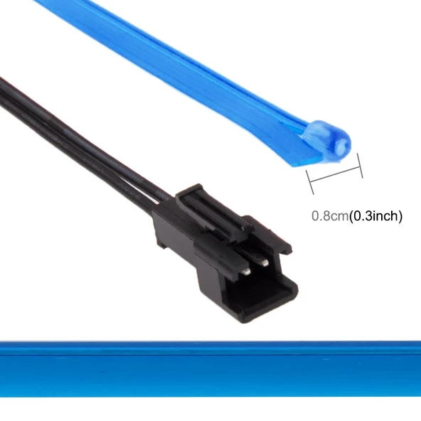 3 Metre Soğuk Mavi Işık Esnek LED Şerit Araba Dekorasyon Işığı - 3