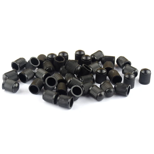 200 Adet Siyah Lastik Sibop Toz Lastik Kapağı Bisiklet ve Araba İçin 10mm Çap - 3