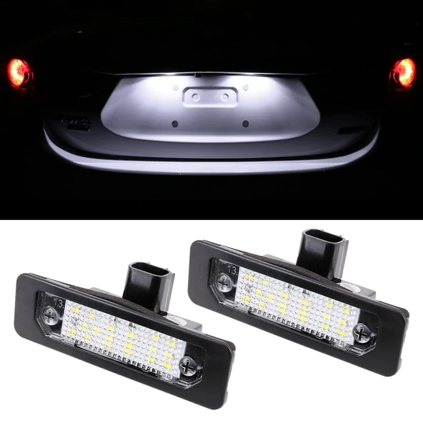 Ford Mustang 2010 2014 Uyumlu 2 Adet 12V 3W 150LM 6000K 18 LED SMD 3528 Plaka Lambası