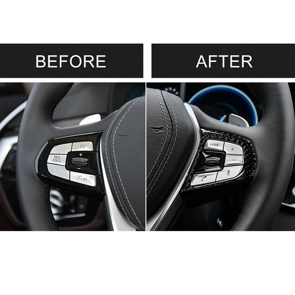 BMW 5 Serisi G30 G38 X3 G01 G08 Karbon Fiber Direksiyon Düğme Dekoratif Sticker - 7