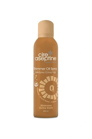 Cire Aseptine Işıltılı Sprey Bronzlaştırıcı Güneş Yağı – SPF 0, Parlak Bronzluk, 200 ml - 1