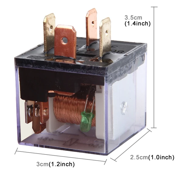 10 Adet JD-1912 Model 80 AMP 12V Su Geçirmez Araç Rölesi Dört Fişli Uyarı Işıklı - 6