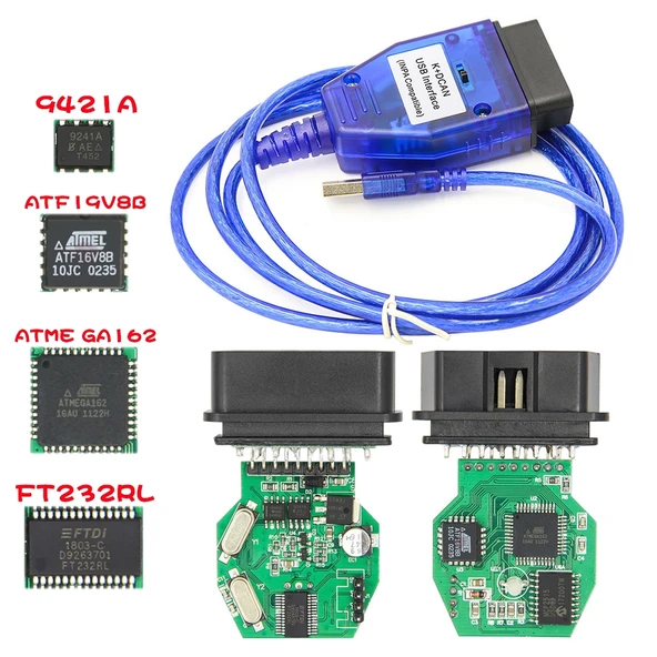 BMW için INPA K+CAN USB Arayüz Kablosu Anahtarlı Mavi - 6