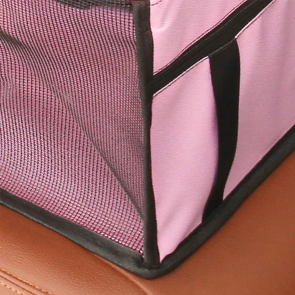 Kaymaz Katlanabilir Nefes Alabilir Su Geçirmez Araba Arka Koltuk Kılıfı Evcil Hayvan Kedi Köpek Çantası Gri 40x30x25 cm - 3
