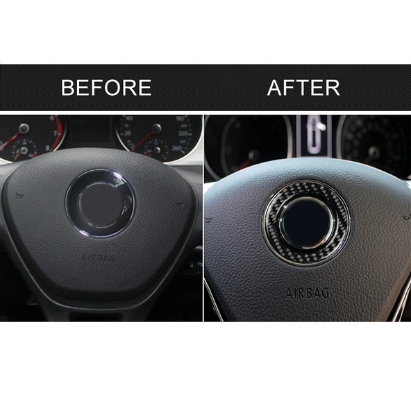 Volkswagen Karbon Fiber Direksiyon Halkası Dekoratif Sticker - 7