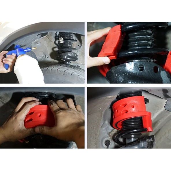 B Tipi Araba Amortisör Yay Tampon Güç Yastığı 35mm Yay Aralığı 160mm Yay Çapı Kırmızı - 7