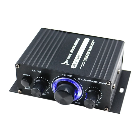 AK170 Mini HIFI Araç Amplifikatörü 12V