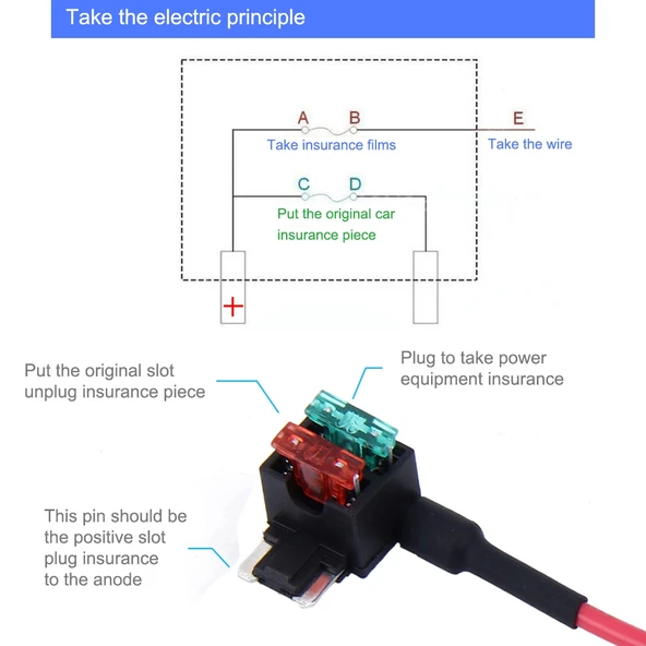 Araba 12V Mini Boy Add-A-Circuit Sigorta Tutucu Adaptör - 5
