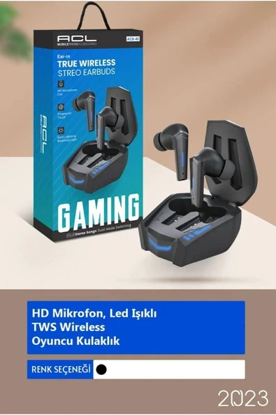 Acl LED Işıklı HD Mikrofon TWS Wireless Oyuncu Kulaklık ACB-45