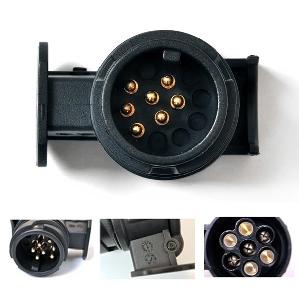 12V 13 Pinden 7 Pine Araç Fiş Soket Bağlantı Adaptörü Römork Kamyon Otobüs İçin Avrupa Araçları - 5
