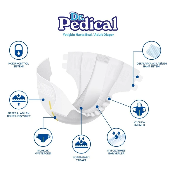 Dr. Pedical Belbantlı Tekstil Yüzey Hasta Bezi Ekstra Ekstra Large (2xl) 90'lı - Resim 2