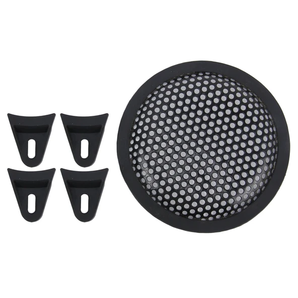 5 İnç Metal Mesh Siyah Yuvarlak Delikli Subwoofer Hoparlör Koruyucu Kapağı Sabit Tutuculu - 5