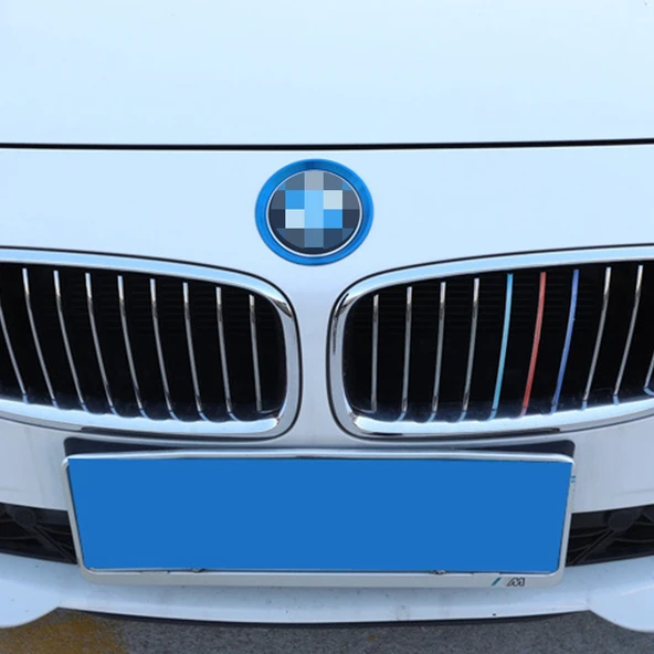 BMW 5 Serisi Direksiyon Süsü Mavi Logo Halkası 2'li Set - 6