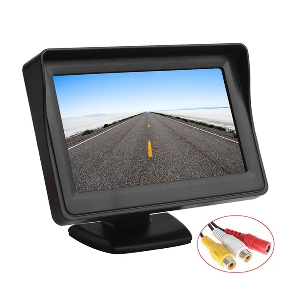 PZ-703 4.3 İnç TFT LCD Araç Arka Görüş Monitörü Ayaklı ve Güneşlikli
