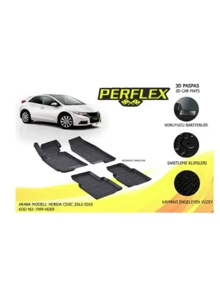 PASPAS 3D HAVUZLU X-MAT HONDA CIVIC  2012-2016