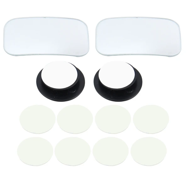 3R-054 2 Adet Araba Kamyon Kare Kör Nokta Geniş Açı Aynası 360 Derece Ayarlanabilir 7x4 cm - 5