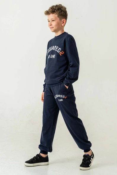 Çift Cepli Pamuklu 2 Parça Erkek Çocuk Eşofman Takımı - Resim 10