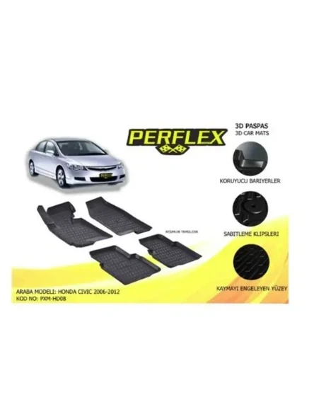 PASPAS 3D HAVUZLU X-MAT HONDA CIVIC 2006-2012