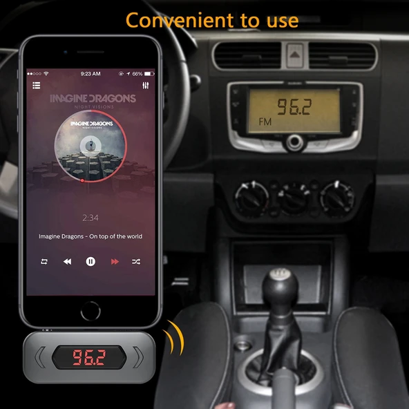 Doosl DSER107 Çok Fonksiyonlu Araç FM Verici Kablosuz Müzik Alıcısı 35mm Jack LCD Ekran Eller Serbest Çağrı Siyah - 7