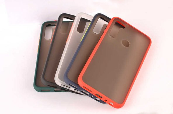 Xiaomi Redmi Note 8 Kılıf Zore Fri Mat Yüzey Renkli Kenar Kılıf - 10