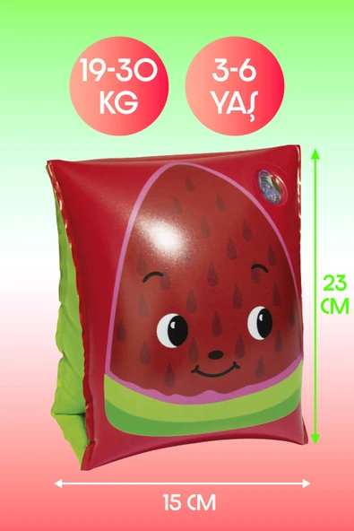 Şişme Deniz Havuz Kolluk 3-6 Yaş Meyve Desenli Çocuk Yüzme Kolluğu 19-30 Kg - 4