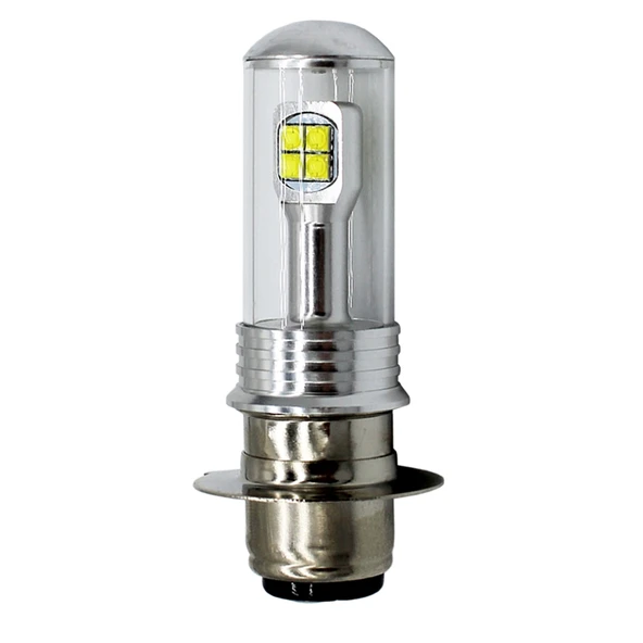 Motosiklet Farı 750LM 6000K Beyaz H6M P15D 40W 8 LED Ampul DC 12-24V - 2
