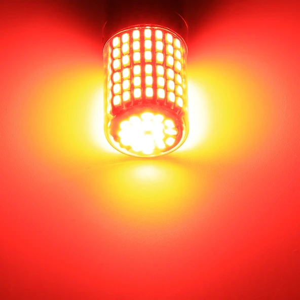 2 Adet 1156 BAU15S DC12V 18W 1080LM Kırmızı Sinyal Lambası SMD-3014 LED - 7