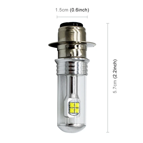 Motosiklet Farı 750LM 6000K Beyaz H6M P15D 40W 8 LED Ampul DC 12-24V - 6