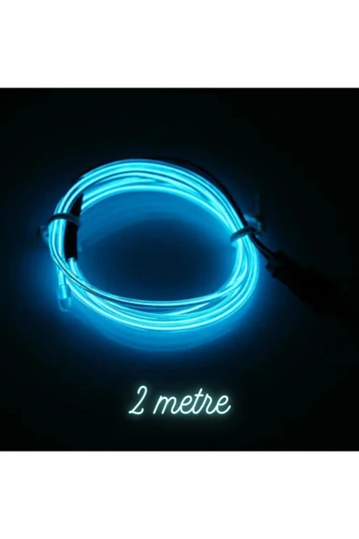 LUXE Araç Araba Içi Torpido Şerit Ledi Renkli Ip Neon Ip Led 2 Metre Buz Mavi - 6