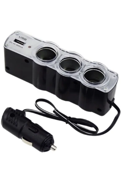 ede Üçlü Araç Oto Çakmak Çakmaklık Çoğaltıcı - Resim 2