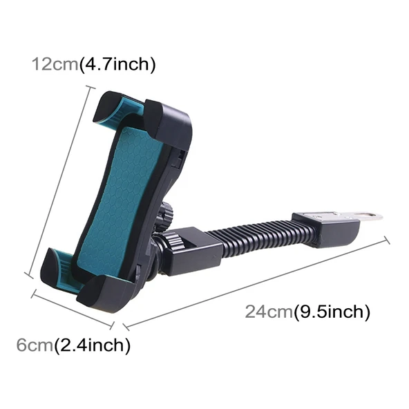 Evrensel 360 Derece Döner ABS Motosiklet Telefon Tutucu Mavi 3.5-6.5 İnç - 3