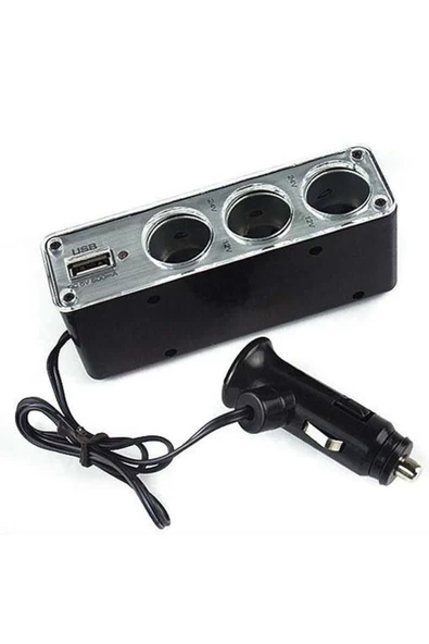 LEDONLİNE Tiger Marketing Oto Araç Usb 3lü Çakmaklık Çoklayıcı 3x1 Çakmak Çoğaltıcı - 1