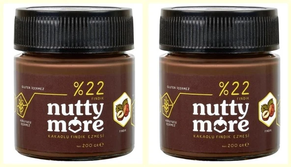 Nutty More  %22 Kakaolu Fındık Ezmesi 200 gr x 2 Adet