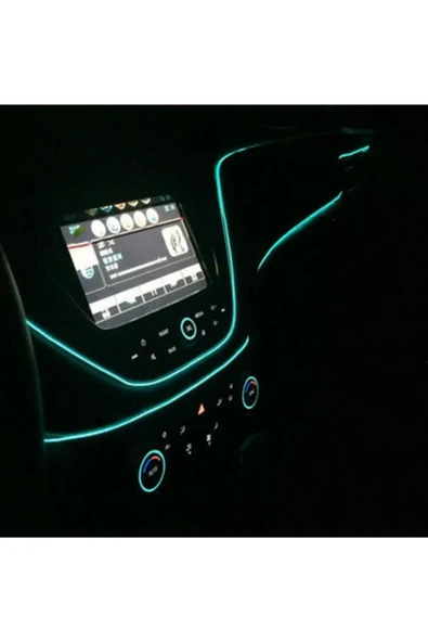 LUXE Araç Araba Içi Torpido Şerit Ledi Renkli Ip Neon Ip Led 2 Metre Buz Mavi - 5