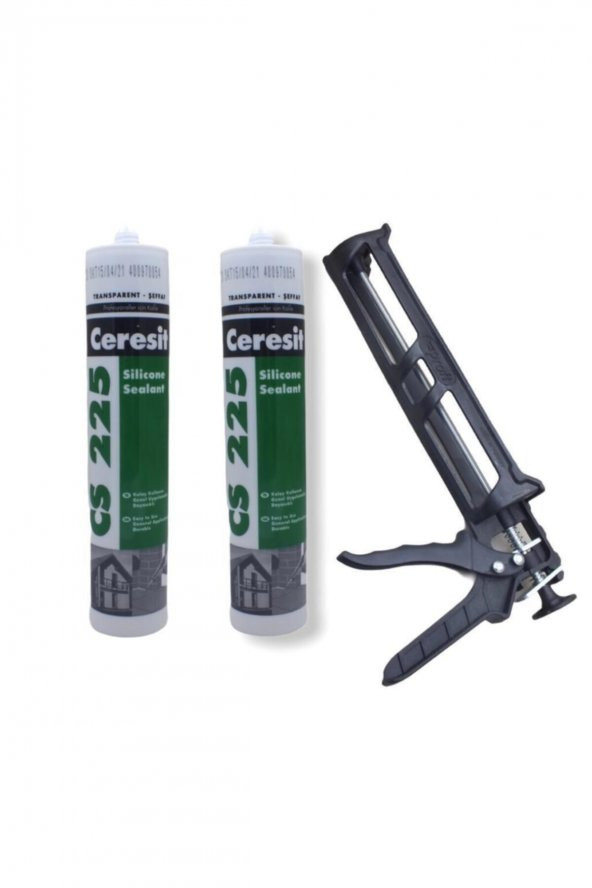 Ceresit Şeffaf Silikon 2li Set & Plastik Silikon Tabancası