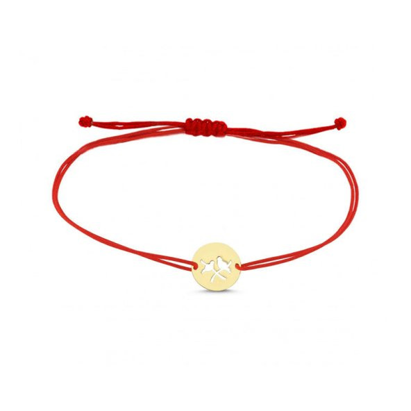 14 Ayar Altın İkili Kuş İpli Bileklik ürün görseli